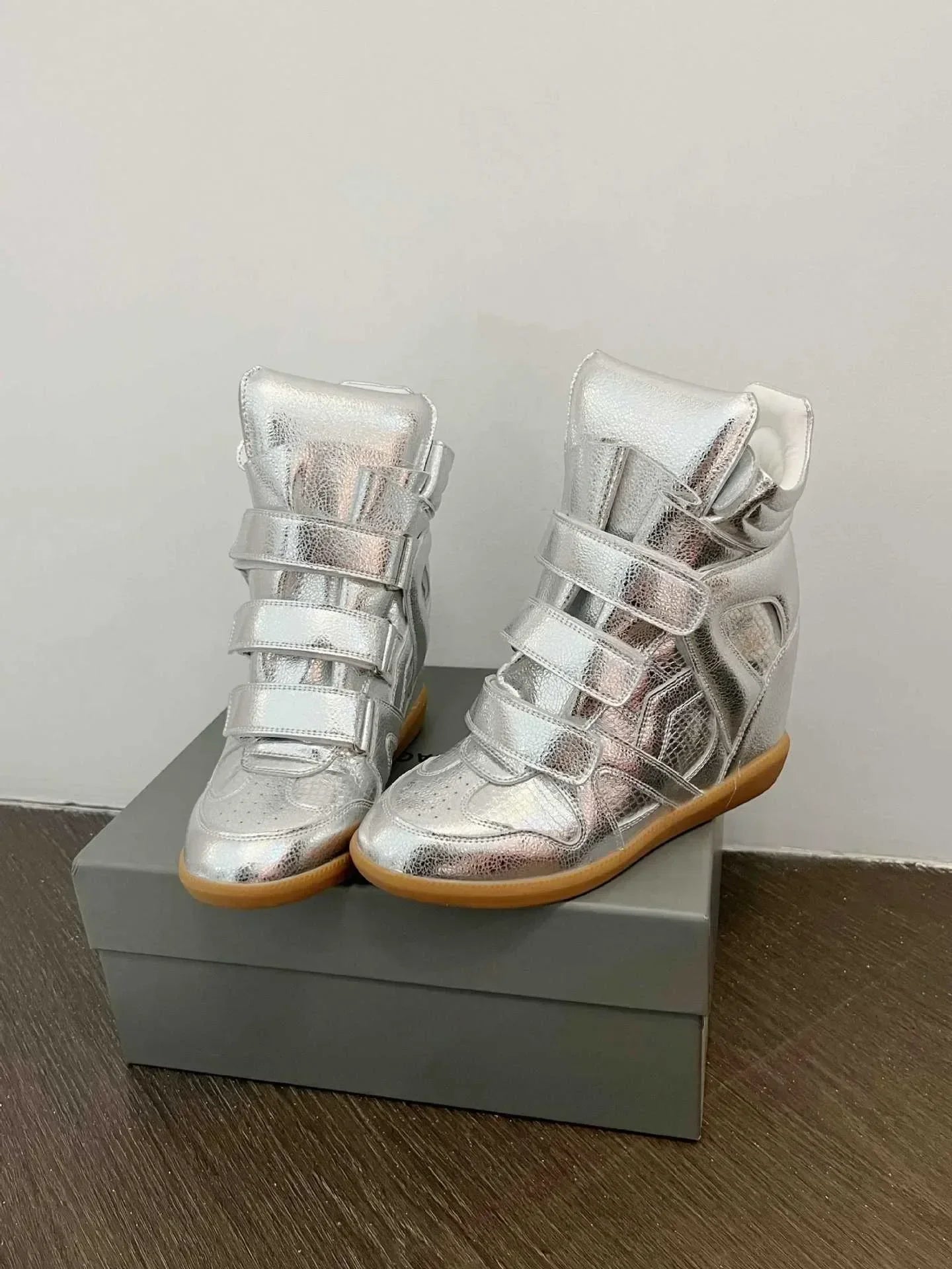 Women's Ankle Boots 2026 New Genuine Leather 8CM Hidden Heel Women Platform Sneakers Fashionable Splice Color Design Women Shoes