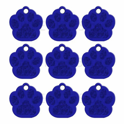Wholesale 100Pcs Paw Pet Dog ID Tag Custom Engraved Name Plate Phone Dogs ID Tags Personalized Aluminum Pet Pendant Key Chain