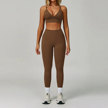 2/3PCS Seamless Sport Yoga Set Women's Breathable High Waist Fitness Sportwear Women Sports Underwear Set Gym Workout Clothes