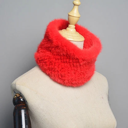 Winter Ring Scarf Women Real Fur Mink Warm Fashion Female Loop Mink Scarves 2026 For Women Knitted Ring Scarfs
