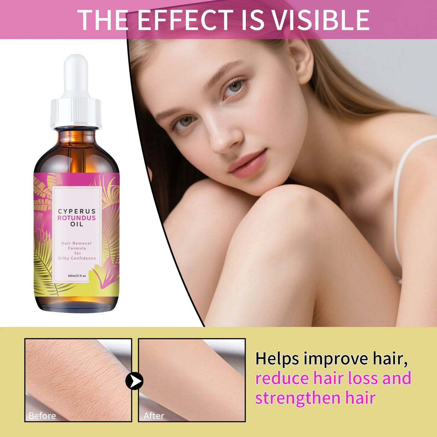 1-20 Pcs Natural Hair Growth Inhibitor Oil - Long-Lasting Reduction with Jojoba & Almond Oil for Smooth, Silky Skin.