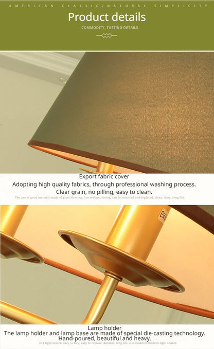 Modern Ceiling Chandeliers Stylish Simplicity Nordic Fabric Lampshade Living Room Dining Bedroom Home Decor Lightings Led Lights