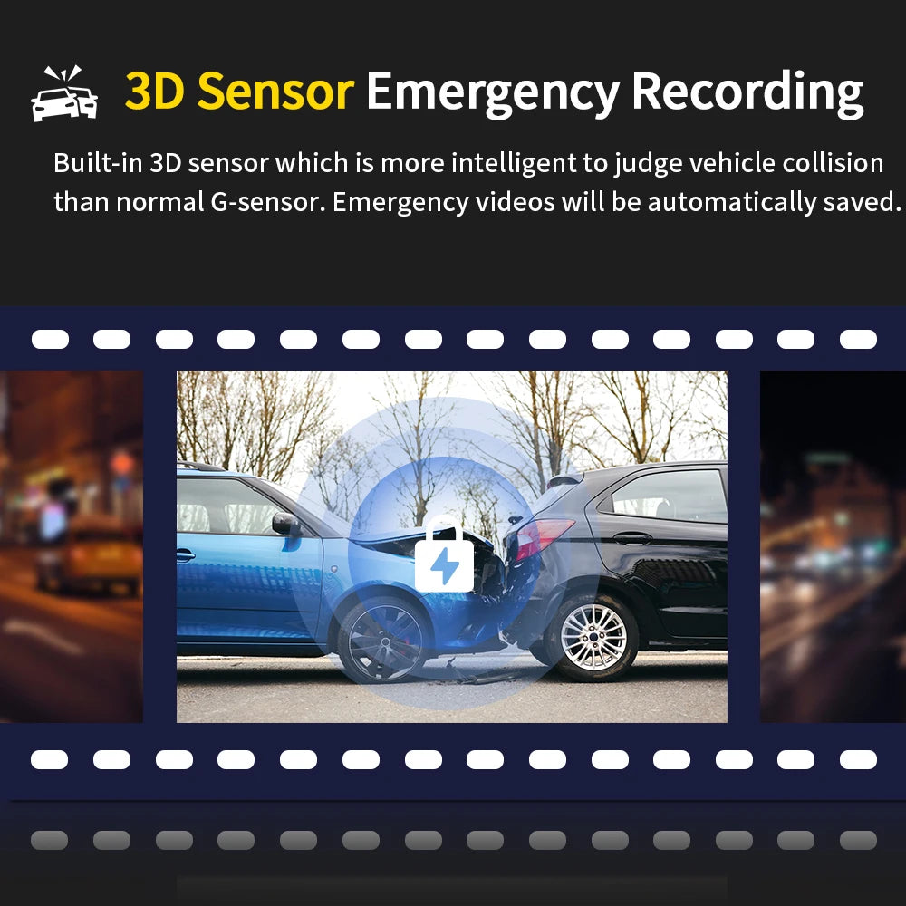 KAWA Dash Cam D6 1440P 2K Voice Control Dash Cam 360 Rotation 24-hour Parking Monitoring Supercapacitor Night Vision Car DVR WIFI High Temperature Resistance