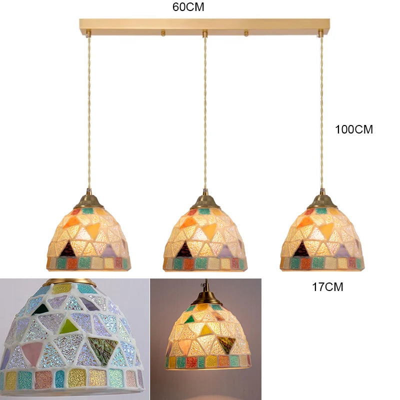 Glass Ceiling Chandelier Creative Sea Shell Lampshade Bedroom Bedside Hanging Lamp Interior Decoration Lighting Pendant Lights
