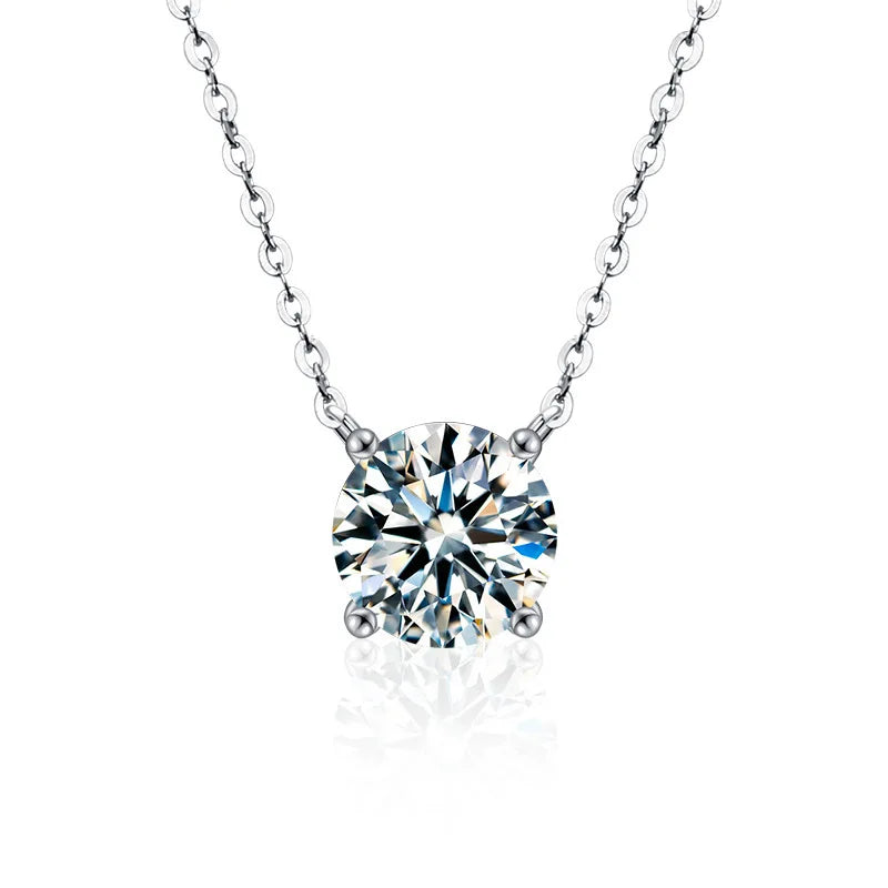 925 Sterling Sliver Necklace Pendant Classic Shining for Woman Fine Wedding Jewelry Accessories Simulated Diamond Party Gifts