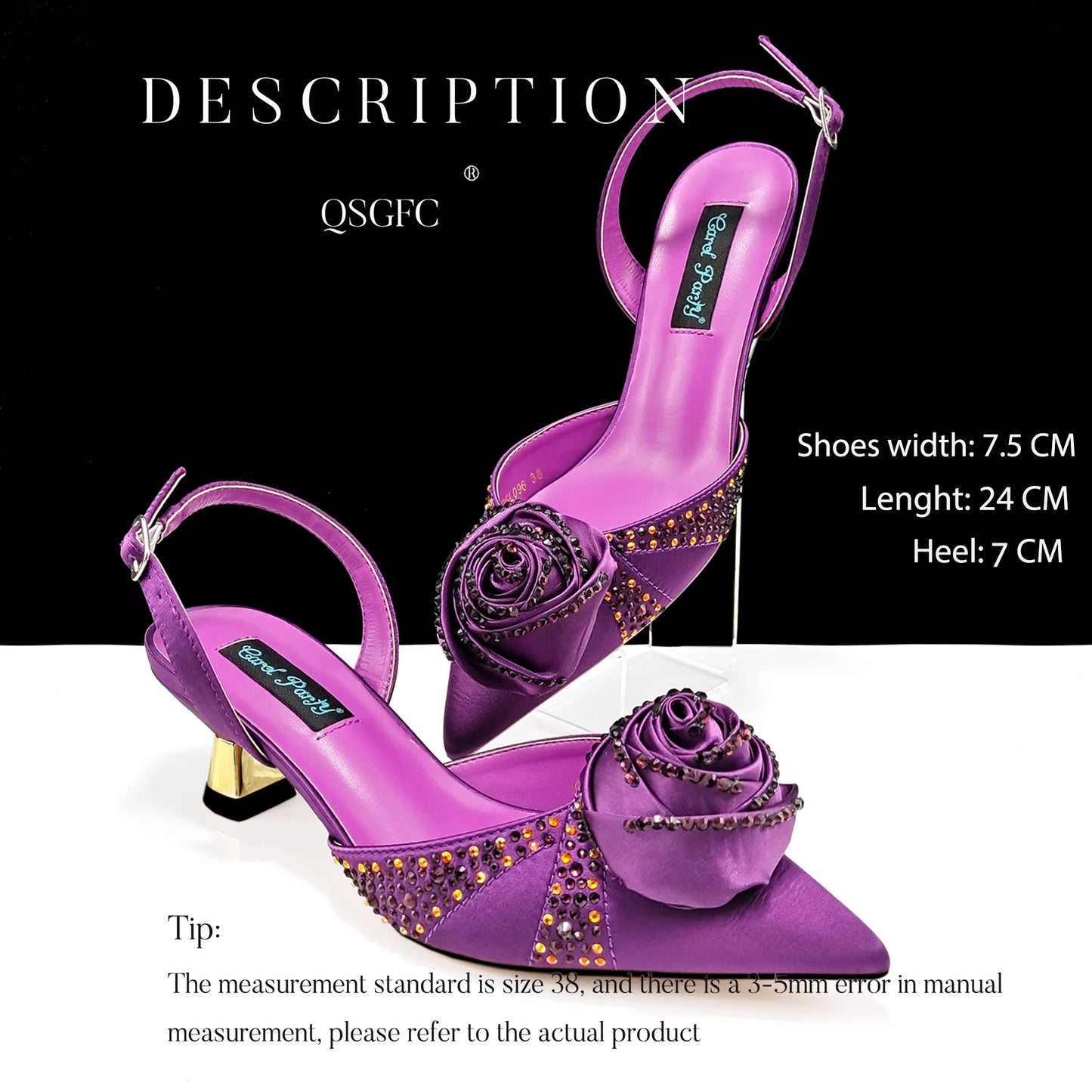 New Party Shoes And Bag Set Nigeria Handmade Flowers Decoration Lady Fashion Shoes and Bag Set for Wedding