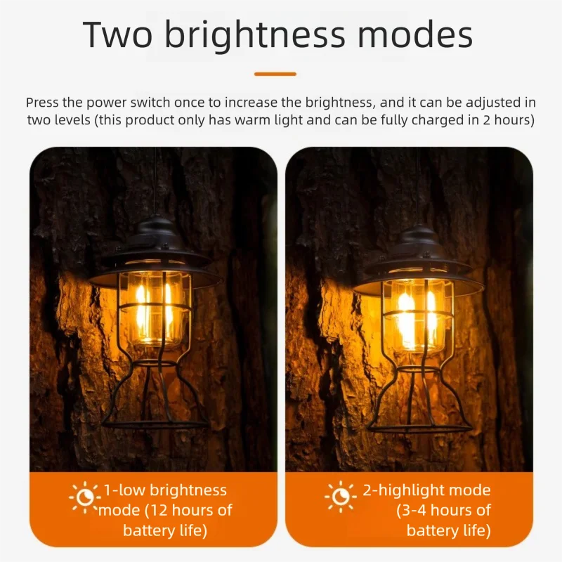 Outdoor Rechargeable Camping Lamp, Ambiance Light, Camping Light, Led Light, Lighting Lantern, Portable Tent Light, Camp Light, Hanging Light