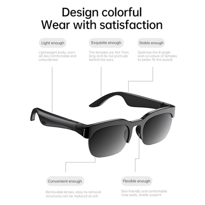XG89 Smart Bluetooth Audio Sunglasses, Real-Time Translator Glasses with Anti-UV HD Lenses for Travel Driving Outdoor