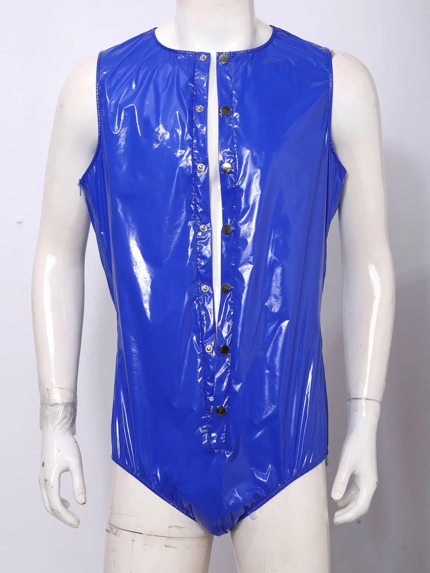 Men Women Waterproof Glossy Bodysuit Leak-proof Washable Diaper Cover Elderly Bedridden Special Needs Adaptive Jumpsuit Swimwear