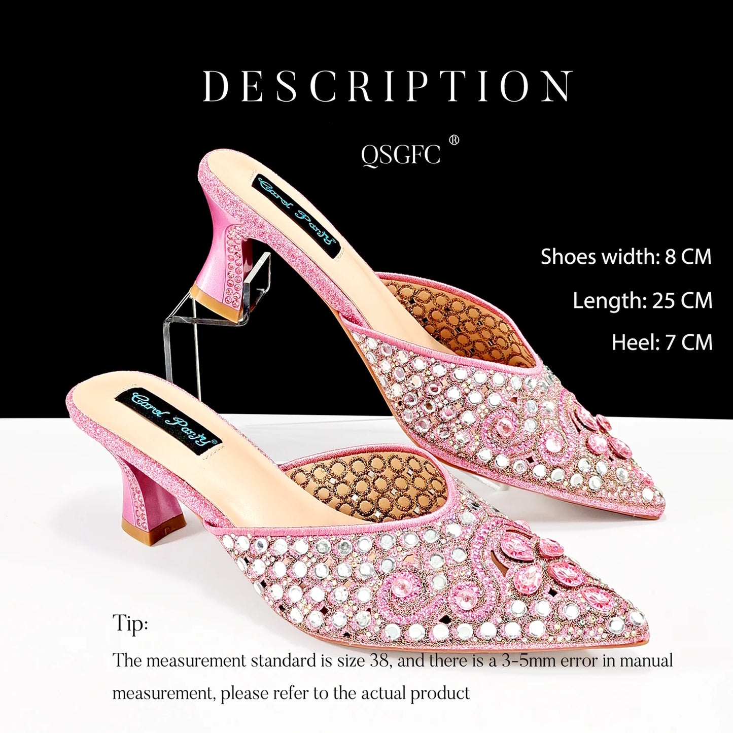 QUEENA YAN Luxury Pink Rhinestone Party Shoes and Clutch for Women- Elegant Crystal Heels with Matching Evening Bag