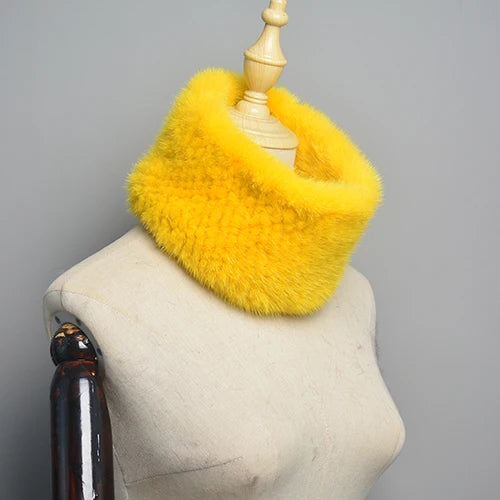 Winter Ring Scarf Women Real Fur Mink Warm Fashion Female Loop Mink Scarves 2026 For Women Knitted Ring Scarfs