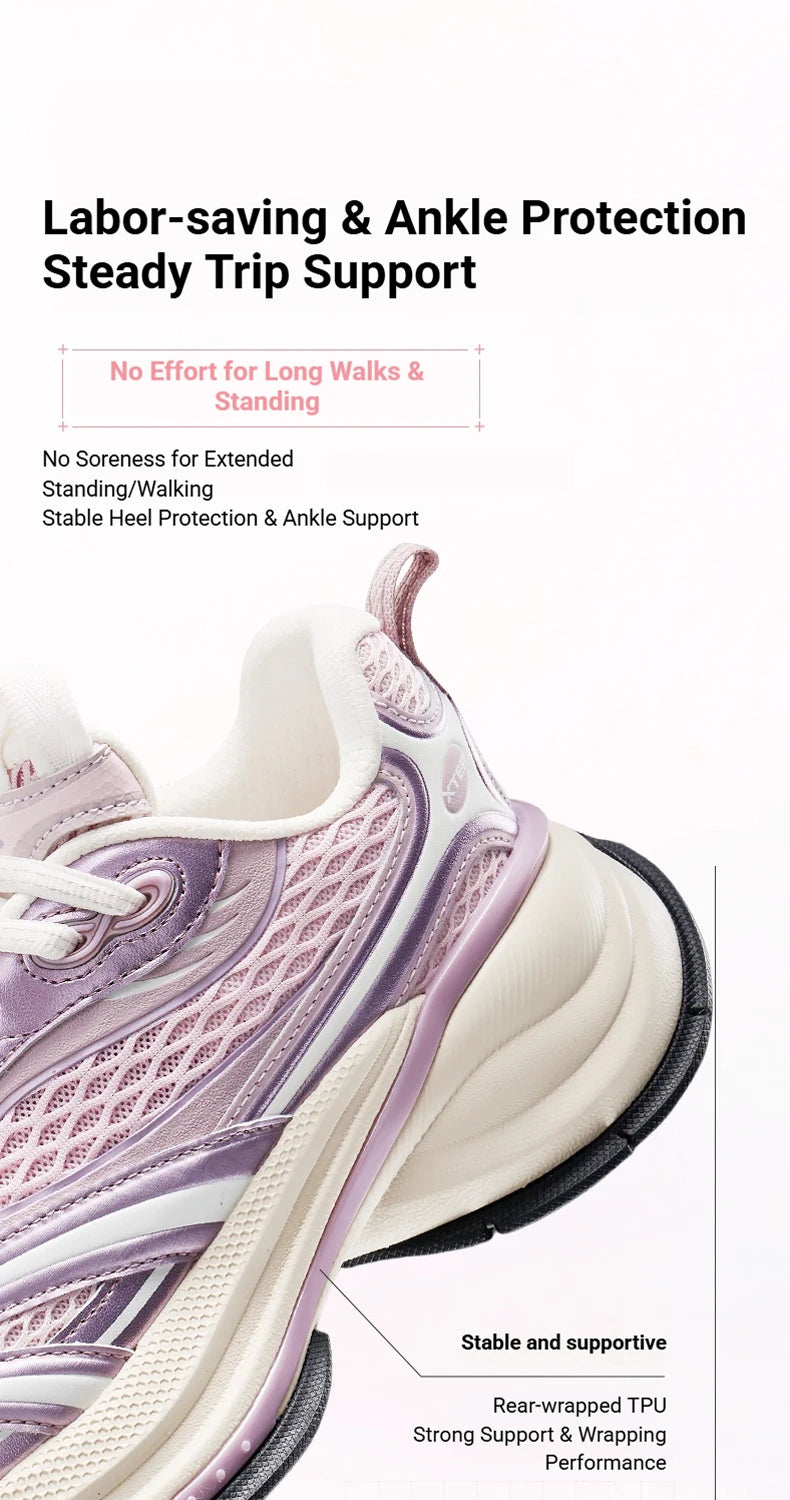 Xtep Basque 3.0 Trendy Cushioning Stable Soft Flexible Rubber Thick Sole Daily Sports Female Shoes 874218320006