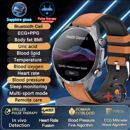 2026 New Medical Grade ECG Smart Watch Laser Treatment Accurate Measurement Blood Lipid Blood Oxygen BMI Sport Health Smartwatch