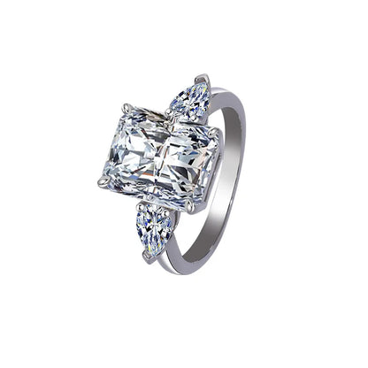Wholesale Fancy Shape Diamond Ring - Women's PT950 Platinum, 5 Carat Radiant Cut Moissanite, Luxury Sparkly