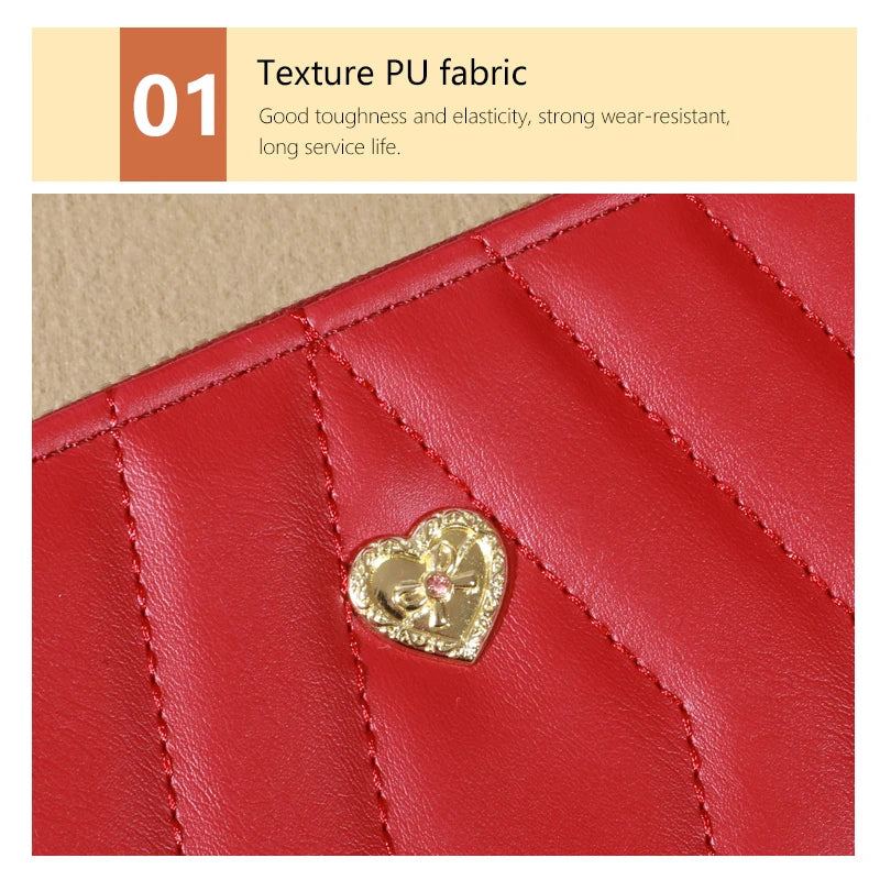 Chic Faux Leather Wallet - Double Zipper Security - Coin Purse & Card Slots - Fashionable Wristband Clutch for Everyday