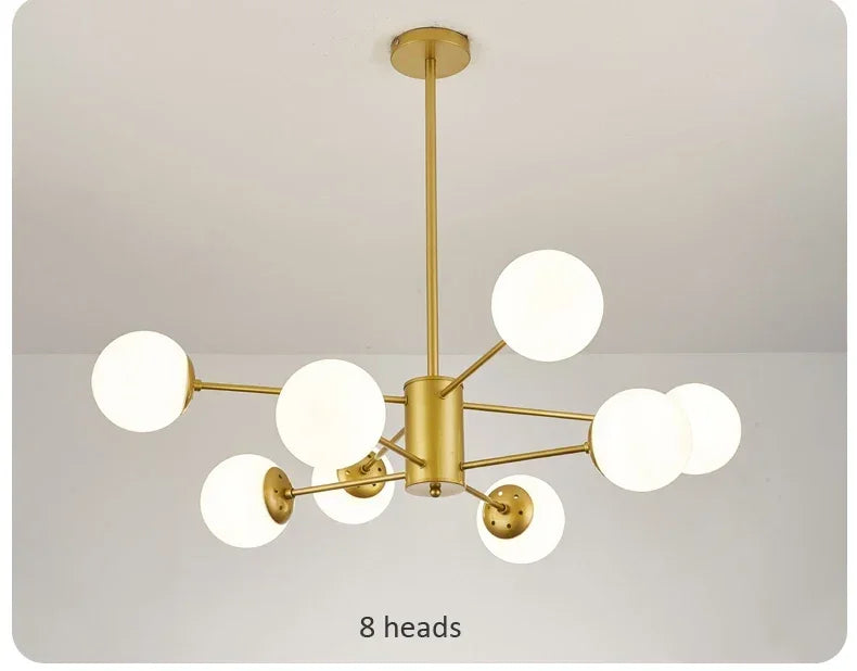 Modern Lustrous Glass Chandelier Ceiling Light Elegant Indoor Lighting for Living Room Dining Room - Luxury Room Decoration