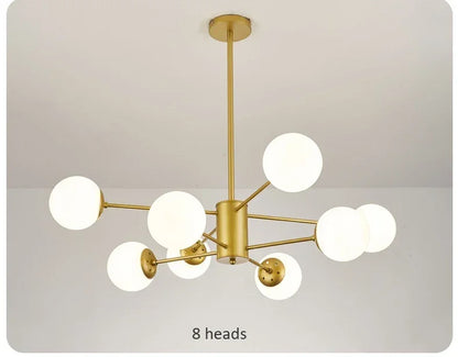 Modern Lustrous Glass Chandelier Ceiling Light Elegant Indoor Lighting for Living Room Dining Room - Luxury Room Decoration