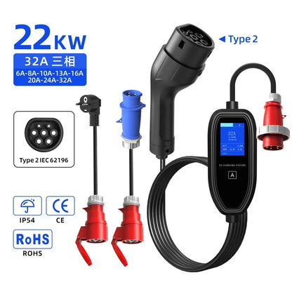 ROMADA K09 New Energy Electric Vehicle Charging Gun Portable In-Car Charger Home Use EU/US Standard Tesla EV Charging Station