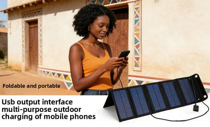 Ultra Monocrystalline Silicon Solar Panel Portable Foldable Photovoltaic Panel for Outdoor USB Charger 5V/9V for Smartphones QC