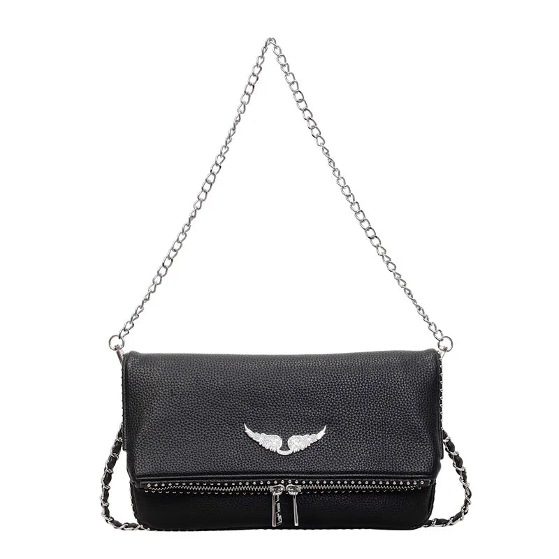 Fashionable Retro Ladies Chain-Shoulder Square Bag Luxury Textured Crossbody Shoulder Bag Women Handbags and Purses Underarm Bag