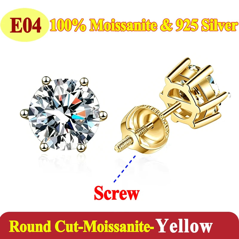 Luxury 0.5-3 Carats Marquise Heart Pear Moissanite Women Diamond Earring Stud 925 Sterling Silver Earrings for Women Jewelry New
