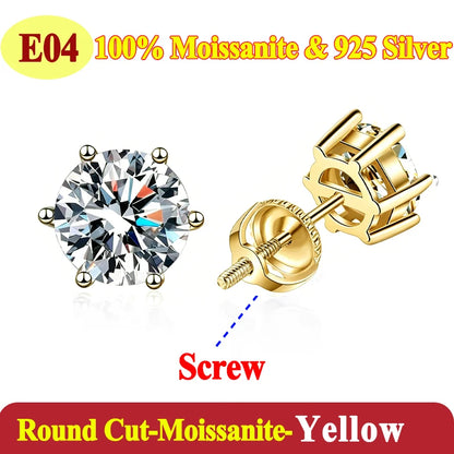 Luxury 0.5-3 Carats Marquise Heart Pear Moissanite Women Diamond Earring Stud 925 Sterling Silver Earrings for Women Jewelry New