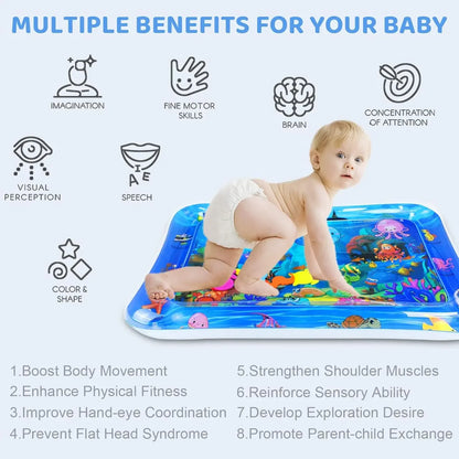 Large Pet Water Sensory Mat Inflatable Sea Animal Design Playmat for Dogs Cats Thickened Splash Proof Activity Toy with Fishes