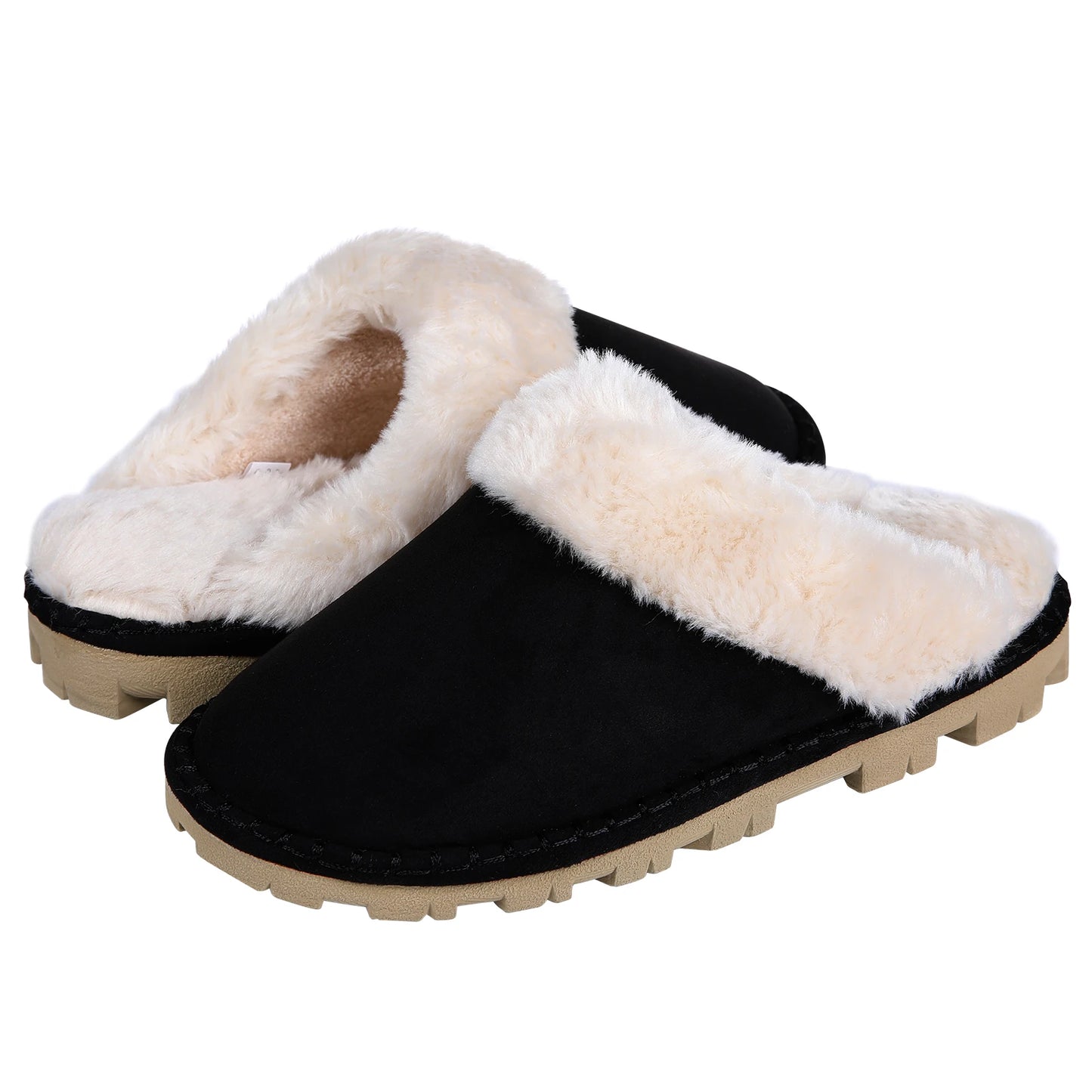 Comwarm Winter Warm Cotton Slippers For Women Men Flats Soft Non-slip Fluffy Shoes Design Slides Couple Indoor House Slippers