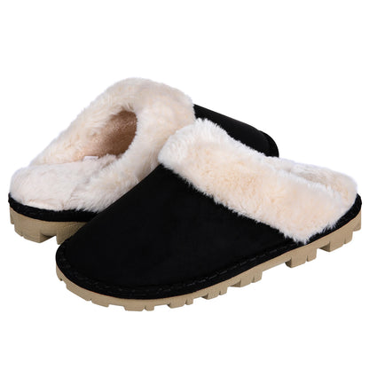 Comwarm Winter Warm Cotton Slippers For Women Men Flats Soft Non-slip Fluffy Shoes Design Slides Couple Indoor House Slippers