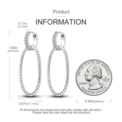 925 Sterling Silver Original Hoop Earring For Woman Luxury  Pendientes Wedding Jewelry Gift