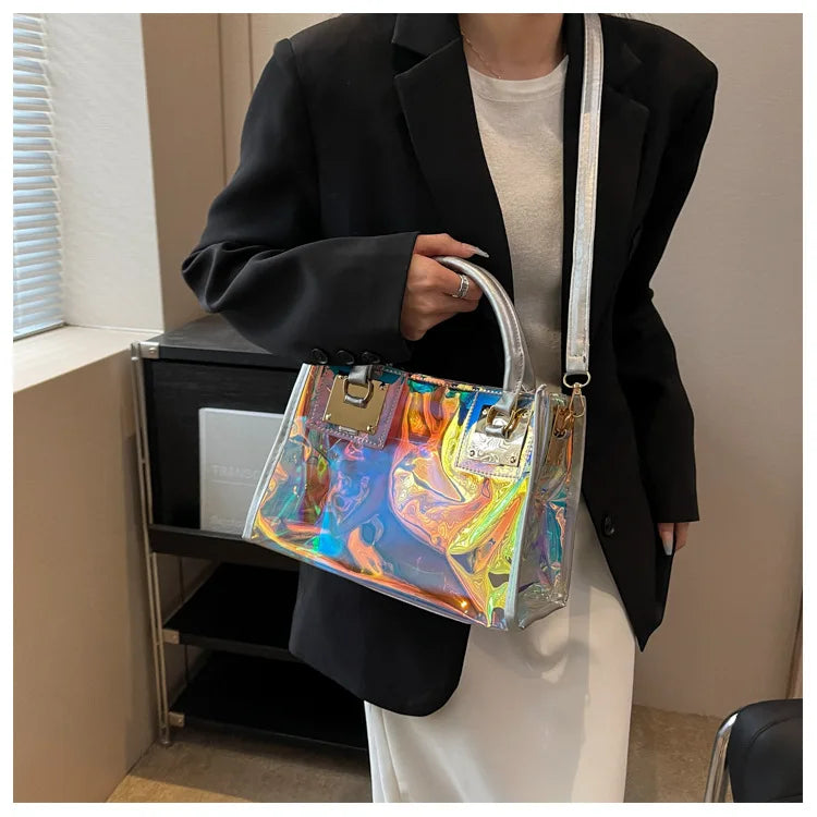 Fashionable Plastic Dazzling Colors Casual Crossbody Bags for Women Ladies Luxury Designer Tote Handbags Travel Shoulder Bag Sac