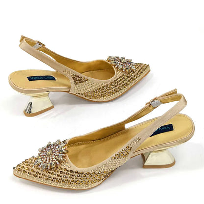 Italian Design Evening Shoes And Bag Paired With Handmade Petal Clutches Pointed Toe High-Heel Shoes For Women Party Shoes