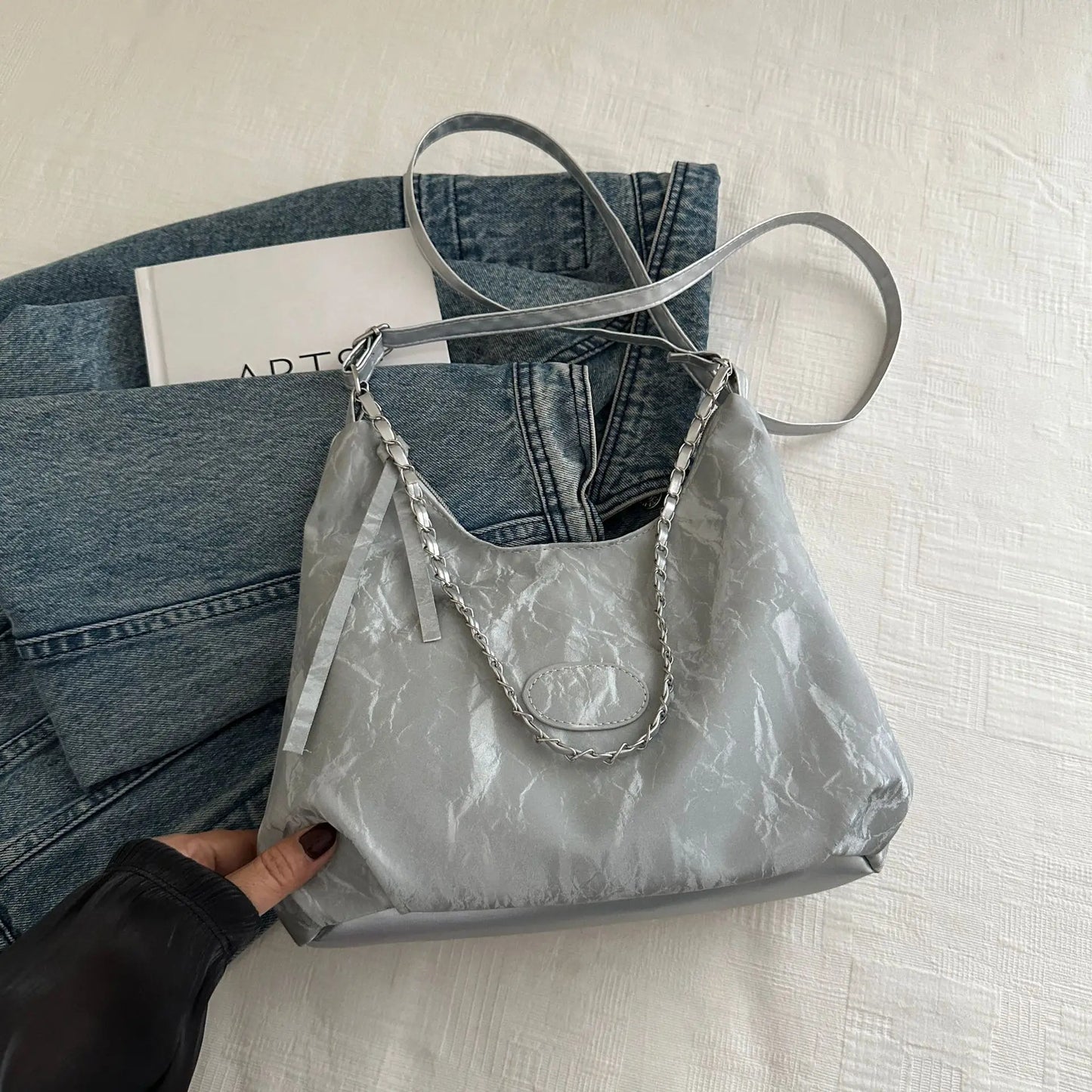 New Summer Chain Commuting Bag, Casual Student Soft Face Large Capacity Bag for Women, Fashion Single Shoulder Crossbody Bags