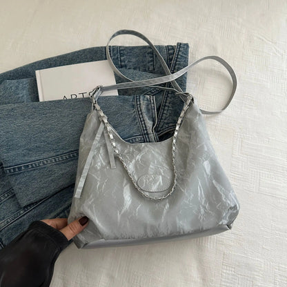 New Summer Chain Commuting Bag, Casual Student Soft Face Large Capacity Bag for Women, Fashion Single Shoulder Crossbody Bags