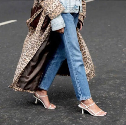Thin Strap Sandals Women's Summer New with A Single Buckle Strap Womens Shoes Thin Heels with Exposed Toes High-heeled Sandals