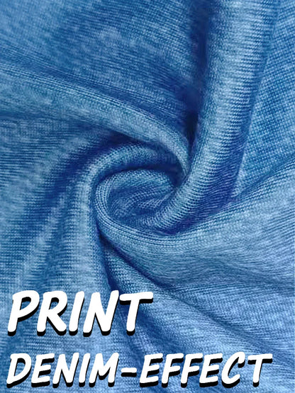 2127 [Printed Leggings - Not Faux Denim Fabric]Printed Leggings Without Texture - Non-Faux Denim Fabric,