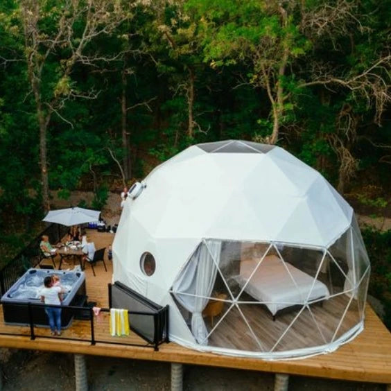 Custom 2026 Luxury Waterproof Glamping Igloo Glass Geodesic Dome Tent For Resort