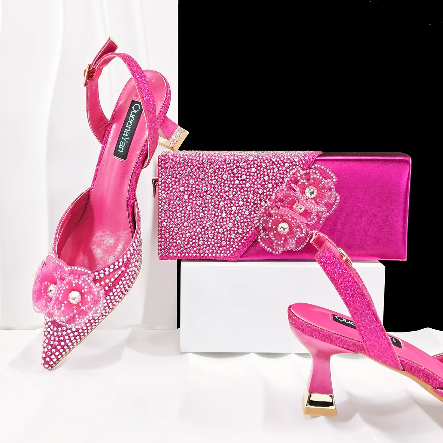 Doershow Lastest Italian Design Fashion Style Ladies Shoes with Matching Bag Set 2026 Nigerian Shoes and Bag Set!  HJ1-1