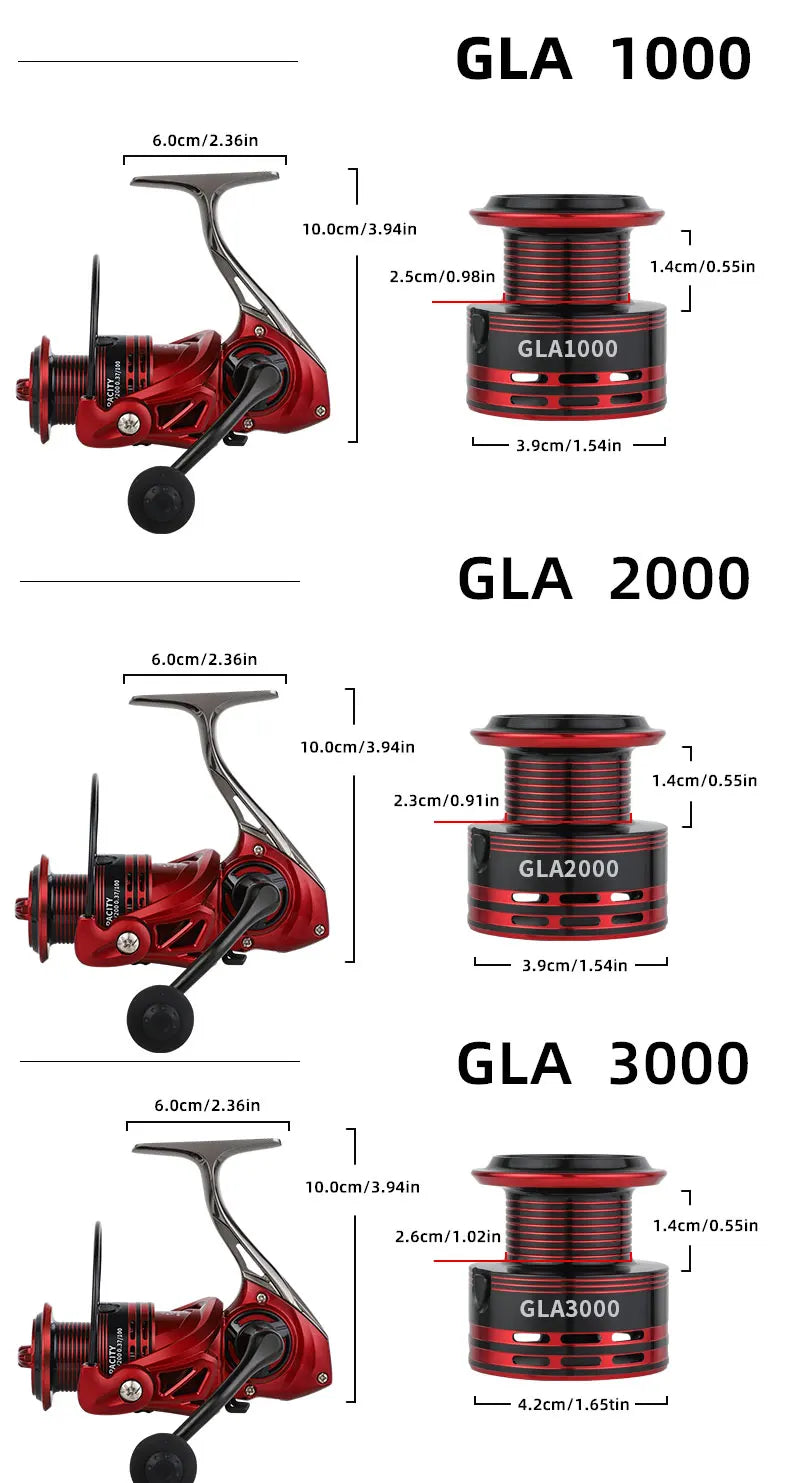 BILLINGS Metal Fishing Reel Spinning 5.2:1 Freshwater Saltwater Spinning Reel Max Drag 12KG 1000-7000 Series Fishing Reel
