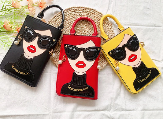 Sexy Lady Face Purses and Handbags for Women Fashion Designer Chain Shoulder Bag Party Clutch Funky Female Crossbody Bags 2022