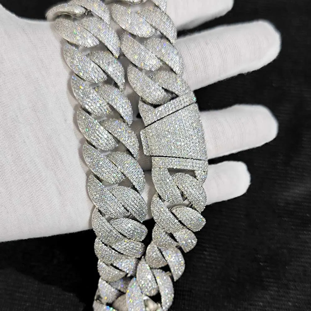 Luxury Jewelry 24mm Diamond Chain Men Iced Out Bling CZ Silver/Gold Plated Rapper Hip Hop Thick Cuban Link Necklace Gift for Him