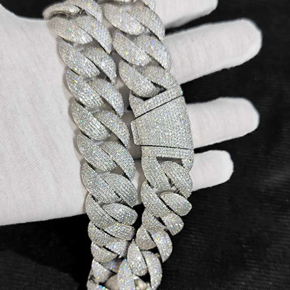 Luxury Jewelry 24mm Diamond Chain Men Iced Out Bling CZ Silver/Gold Plated Rapper Hip Hop Thick Cuban Link Necklace Gift for Him