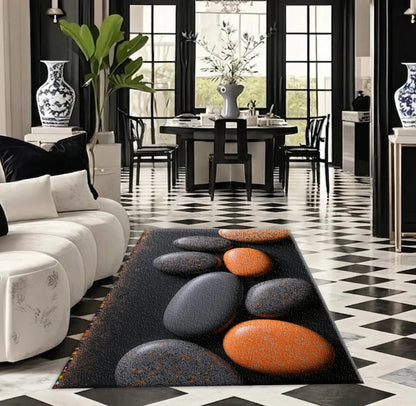 Retro Floral Pattern Carpet Flooring, Exquisite Lily Print Floor Rug for Indoor House Decoration