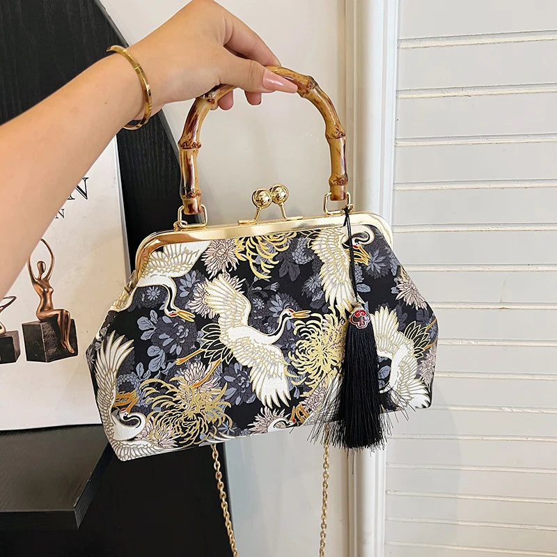 Luxury Evening Clutch Bag For Women Bride Wedding Clutch Purse Chain Shoulder Bags Small Party Handbag Rattan Handle Handle Tote