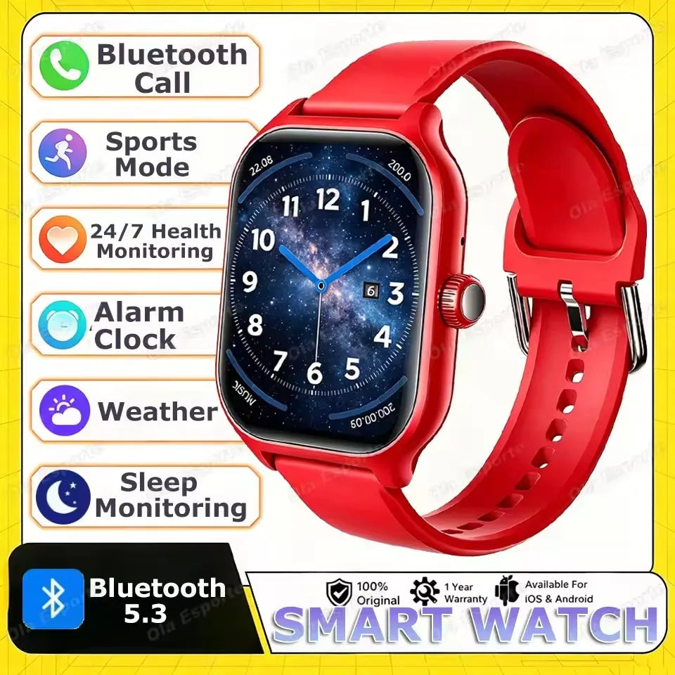 New Smart Watch Android IOS Phone 1.44 Inch Color Screen Bluetooth Call Blood Oxygen/Pressure Monitoring Smart Watch Women Men
