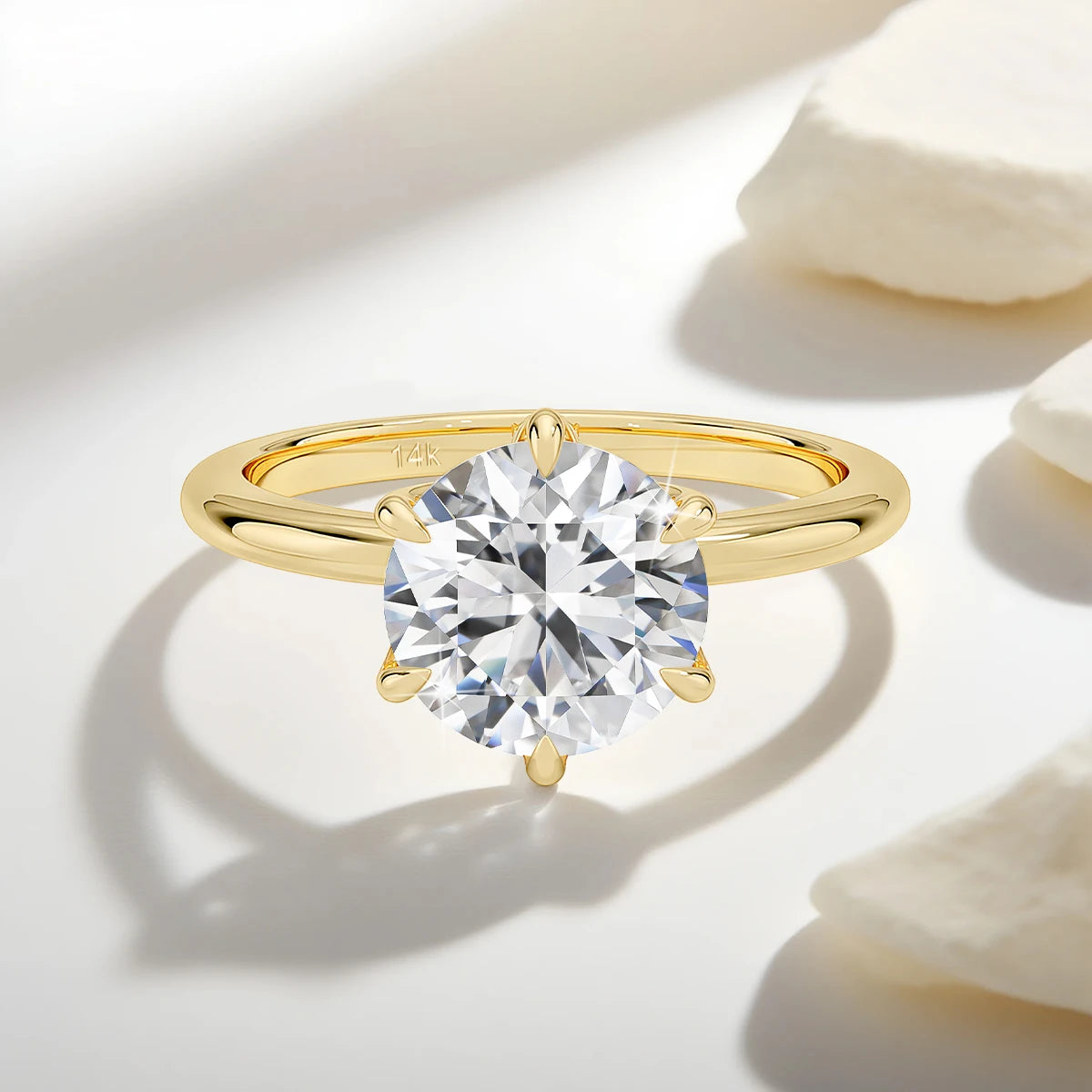 Szjinao Certified 14k Gold Moissanite Ring 1ct 2ct 3ct Lab Diamond Sparkling Au585 Engagement Jewelry Promise Wedding Gift Sale
