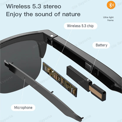 2026 Smart Glasses New AI Translation UV400 Polarized Lenses Wireless Bluetooth Call HD Voice navigation Driving SmartSunglasses