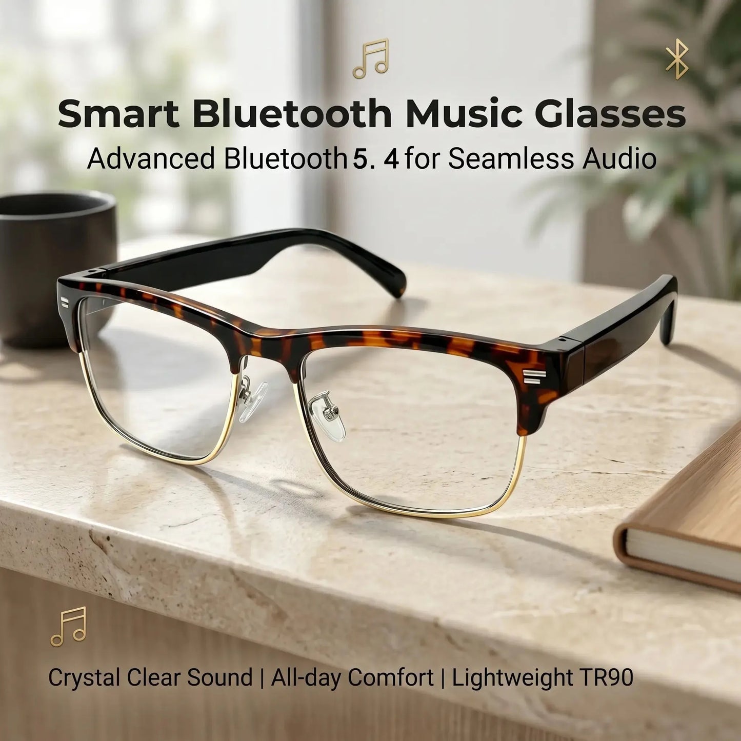 Smart Glasses Ultra-Light Playback Open-Ear Speakers Sunglasses Polarized Lens Smartglasses Bluetooth Glasses for Sports Travel