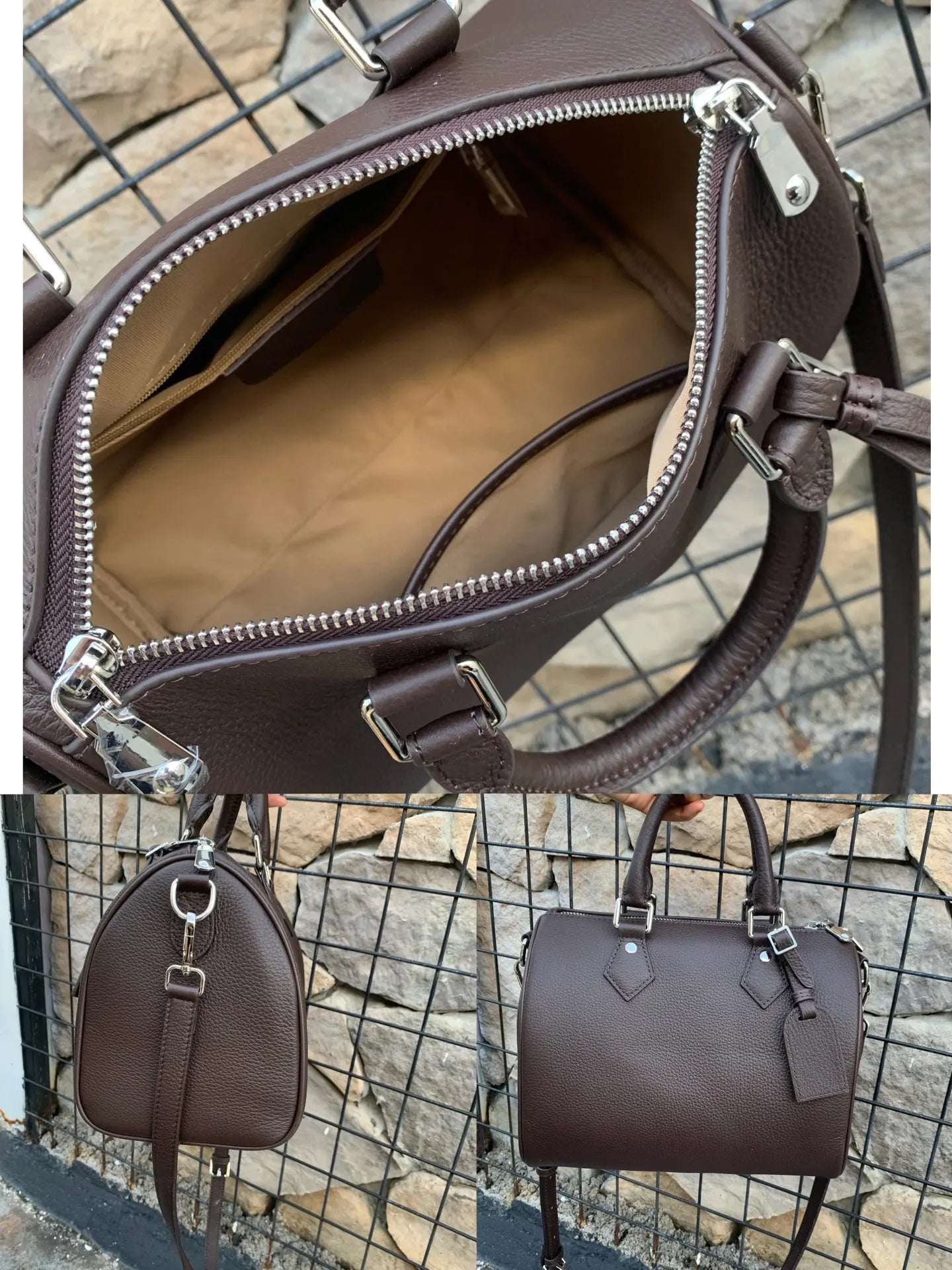 Genuine Grade Leather Women's Shoulder Crossbody Bag Luxury Designer Brand Female Handbag Fashion Soft Cowhide Ladies Boston Bag