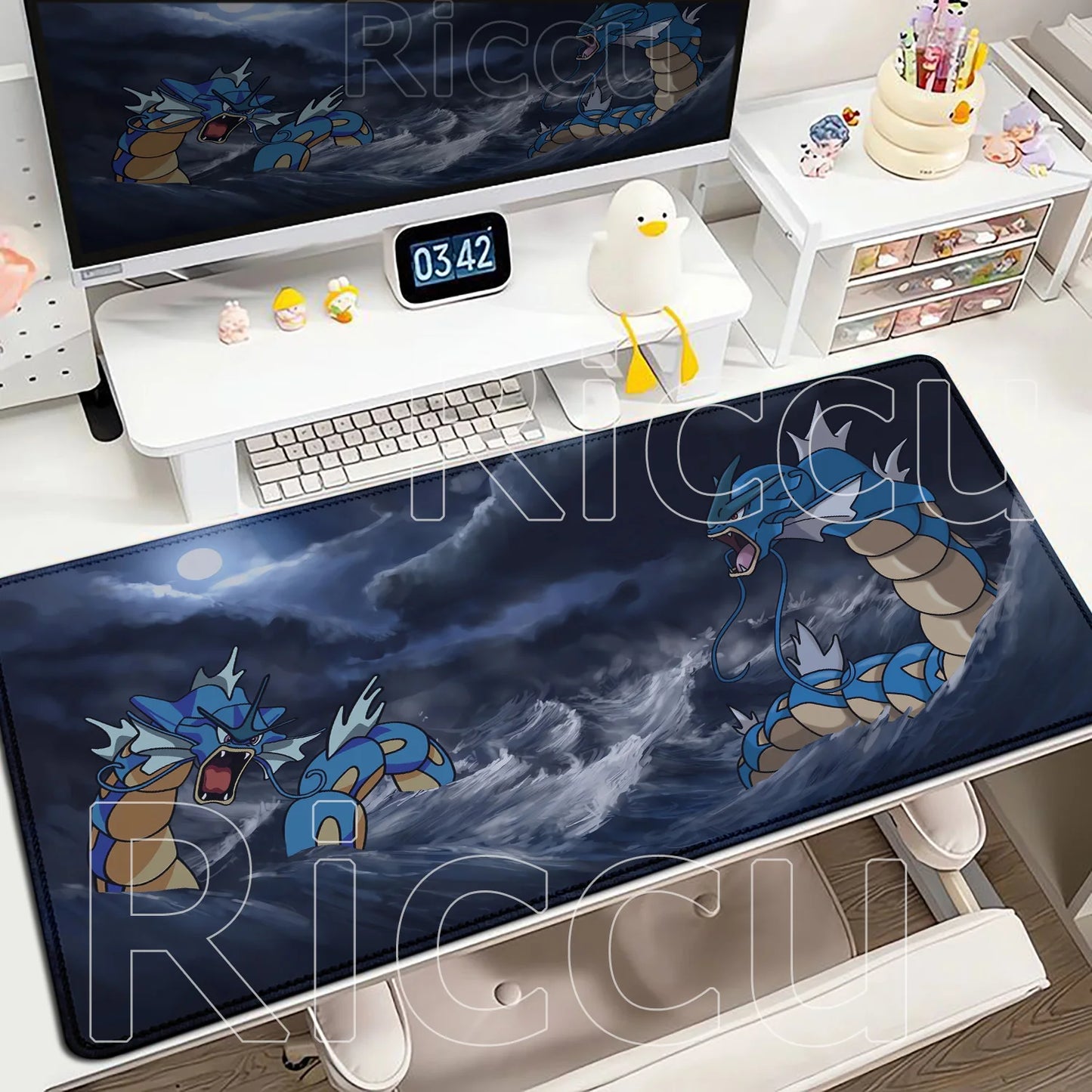 Gaming Anime P-Pokemons Gyarados Mousepad Large Non-slip Rubber Mouse Pad Gamer XXL 900x400mm Pc Keyboard Desk Mouse Mat Carpet